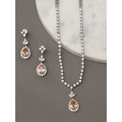 Beryachi Rose Diamante Necklace and Earrings