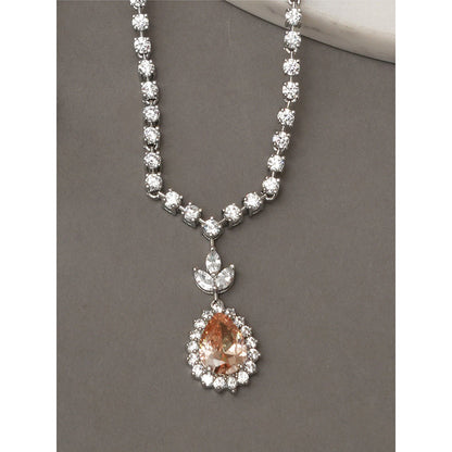 Beryachi Rose Diamante Necklace and Earrings