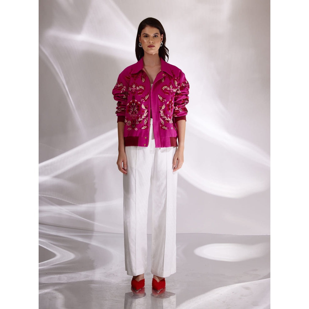 BETRUE Raani Embroidered Shaket Jacket in Handloom Herringbone Cotton