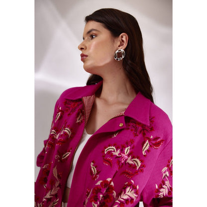 BETRUE Raani Embroidered Shaket Jacket in Handloom Herringbone Cotton