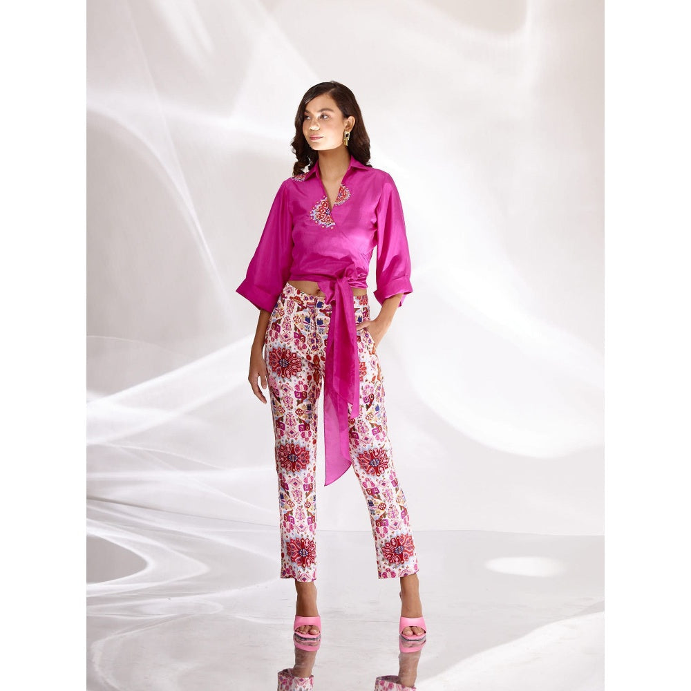 BETRUE Rani Mandala Silk Embroidered Wrap Shirt