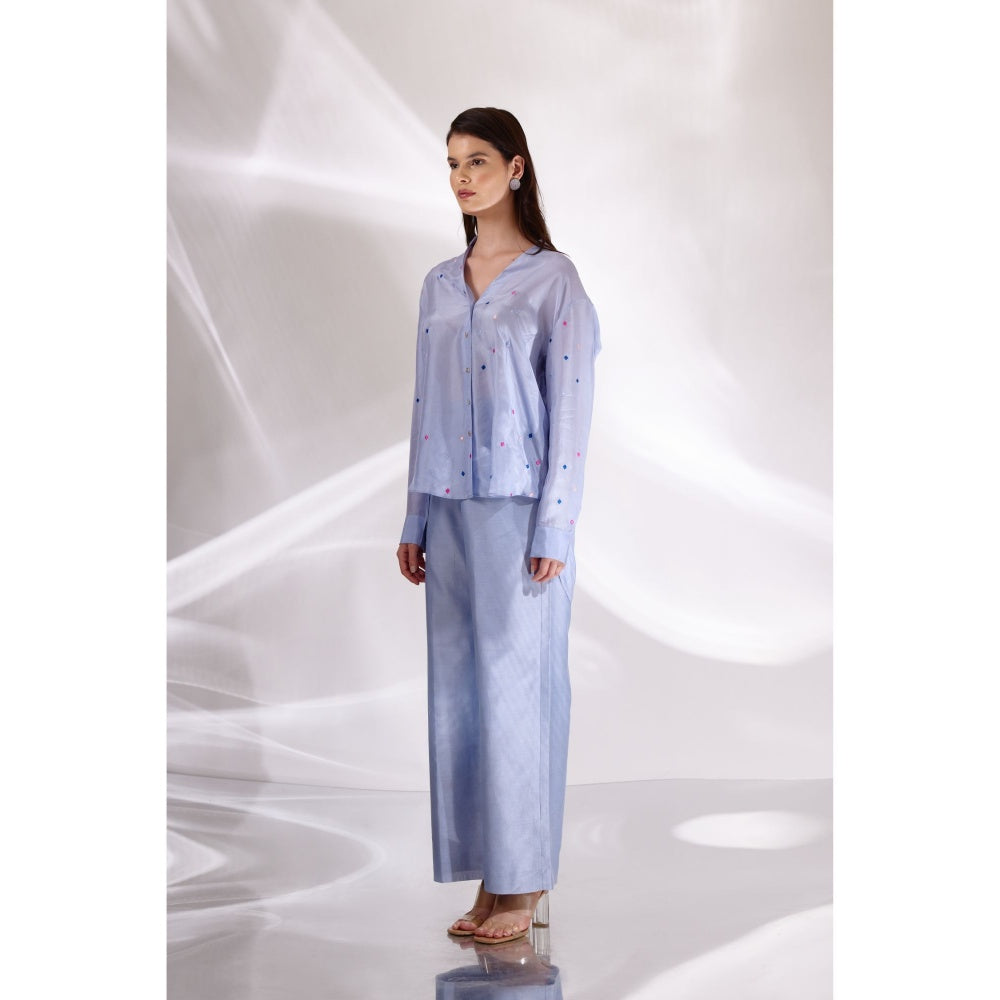 BETRUE Blue Poppins Oversized Shirt