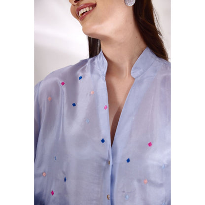 BETRUE Blue Poppins Oversized Shirt