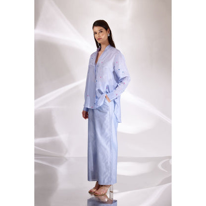 BETRUE Blue Poppins Oversized Shirt