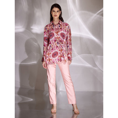 BETRUE Pink Kashan Printed Silk Shirt