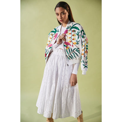 BETRUE Bali White Bomber Jacket