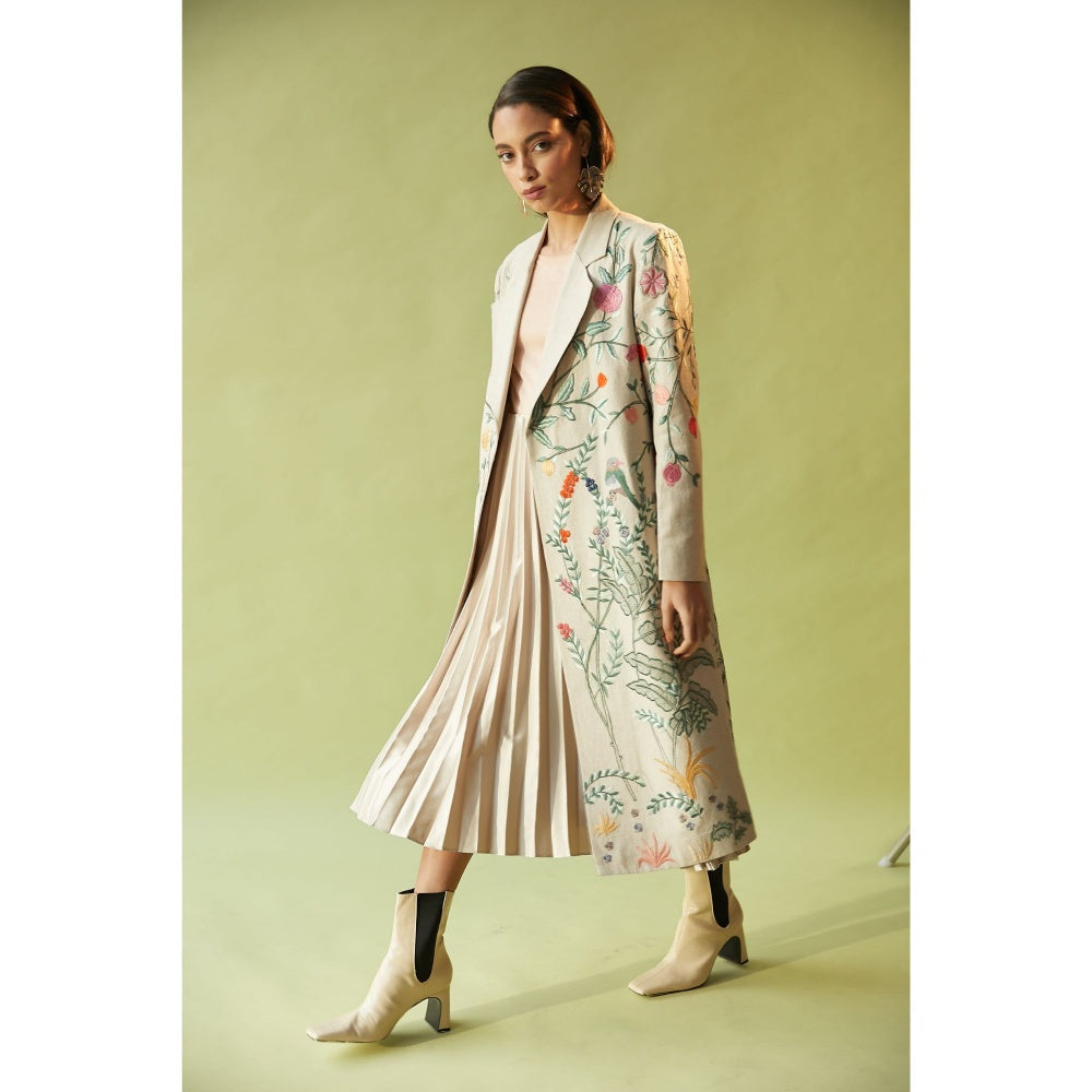 BETRUE Retro Floral Trench