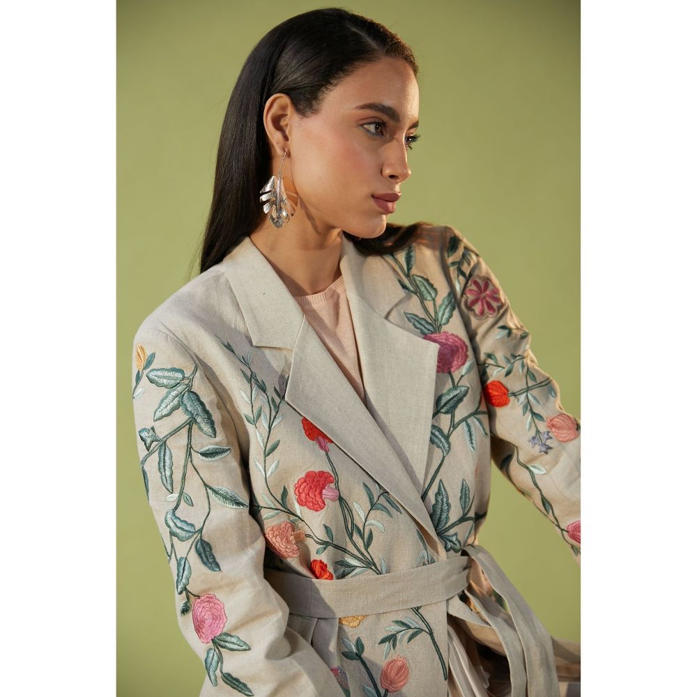 BETRUE Retro Floral Trench