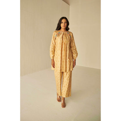 BETRUE Raglan Sleeve Embroidered Shibori Shirt and Pants Set (Set of 2)