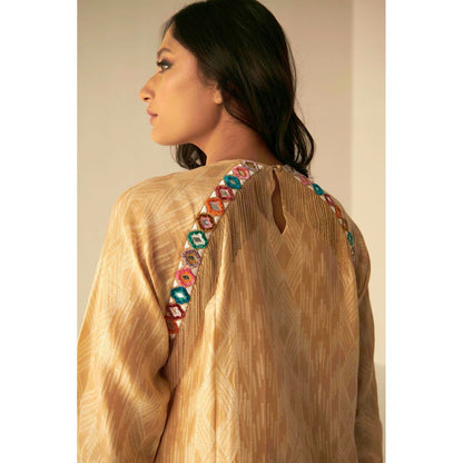 BETRUE Raglan Sleeve Embroidered Shibori Shirt and Pants Set (Set of 2)