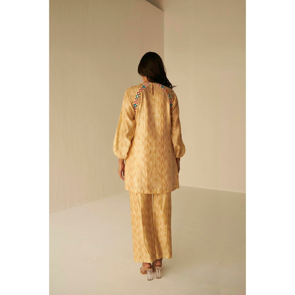 BETRUE Raglan Sleeve Embroidered Shibori Shirt and Pants Set (Set of 2)