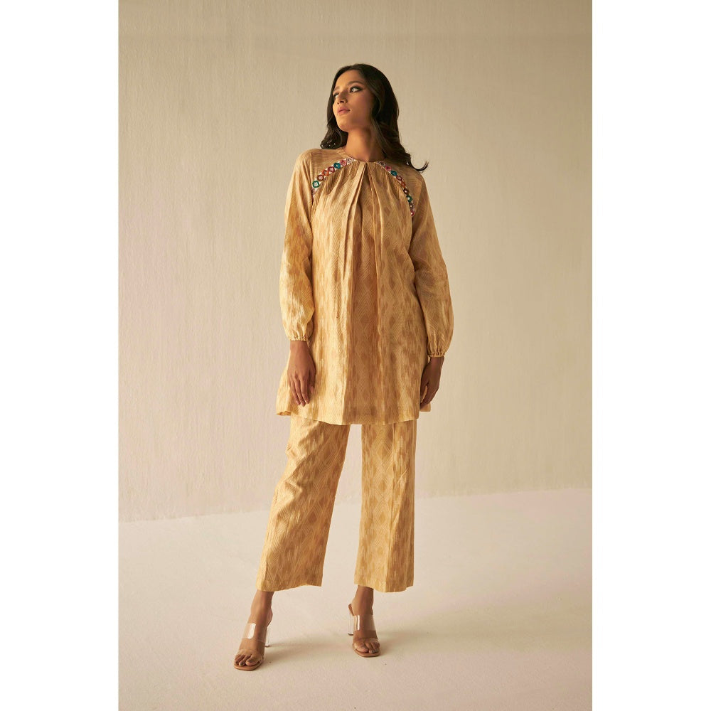 BETRUE Raglan Sleeve Embroidered Shibori Shirt and Pants Set (Set of 2)