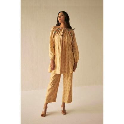 BETRUE Raglan Sleeve Embroidered Shibori Shirt and Pants Set (Set of 2)