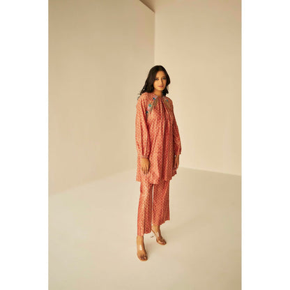 BETRUE Raglan Sleeve Embroidered Shibori Shirt and Pants Set (Set of 2)