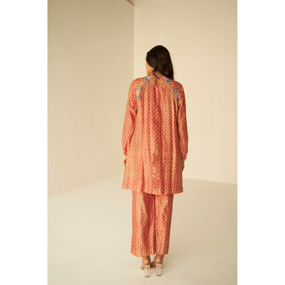 BETRUE Raglan Sleeve Embroidered Shibori Shirt and Pants Set (Set of 2)
