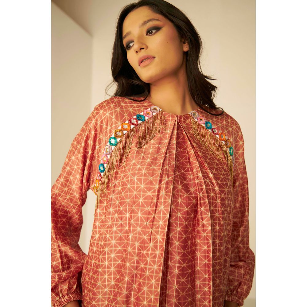 BETRUE Raglan Sleeve Embroidered Shibori Shirt and Pants Set (Set of 2)