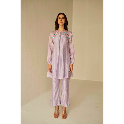BETRUE Raglan Sleeve Embroidered Shibori Shirt and Pants Set (Set of 2)
