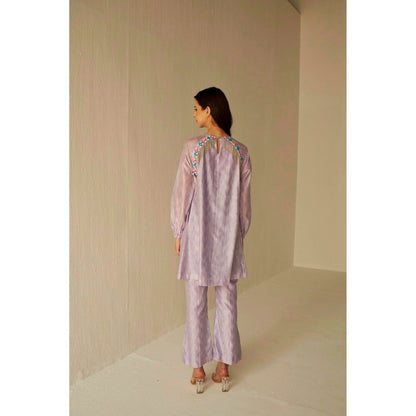 BETRUE Raglan Sleeve Embroidered Shibori Shirt and Pants Set (Set of 2)
