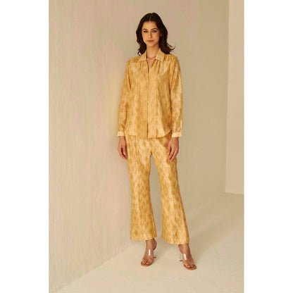 BETRUE Beige- Bliss Shibori Shirt and Pants Set (Set of 2)