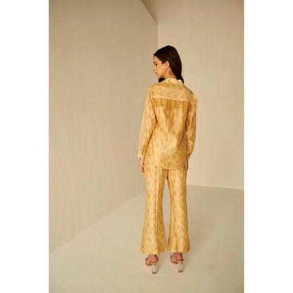 BETRUE Beige- Bliss Shibori Shirt and Pants Set (Set of 2)