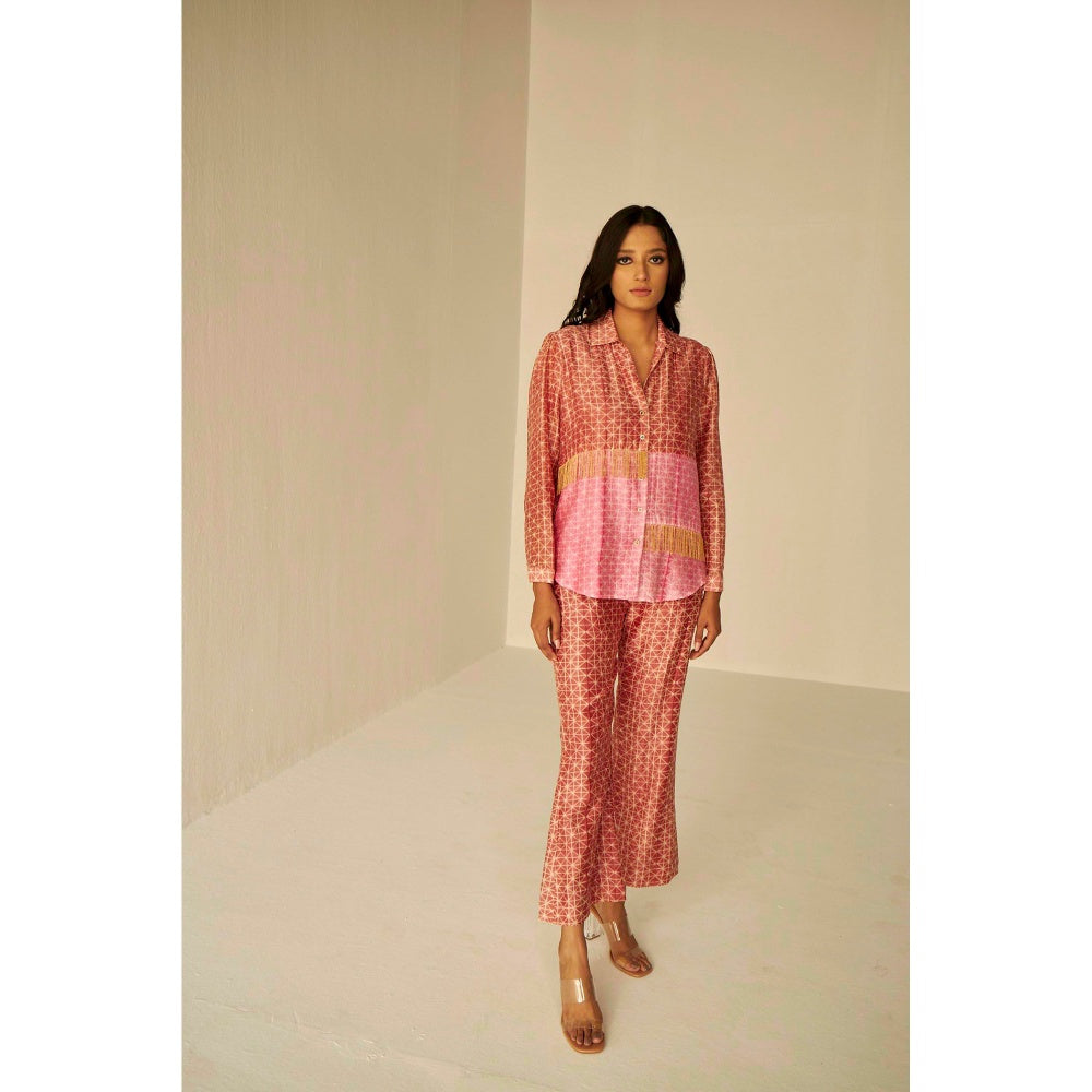 BETRUE Rust & Pink Bliss Shibori Shirt and Pants Set (Set of 2)