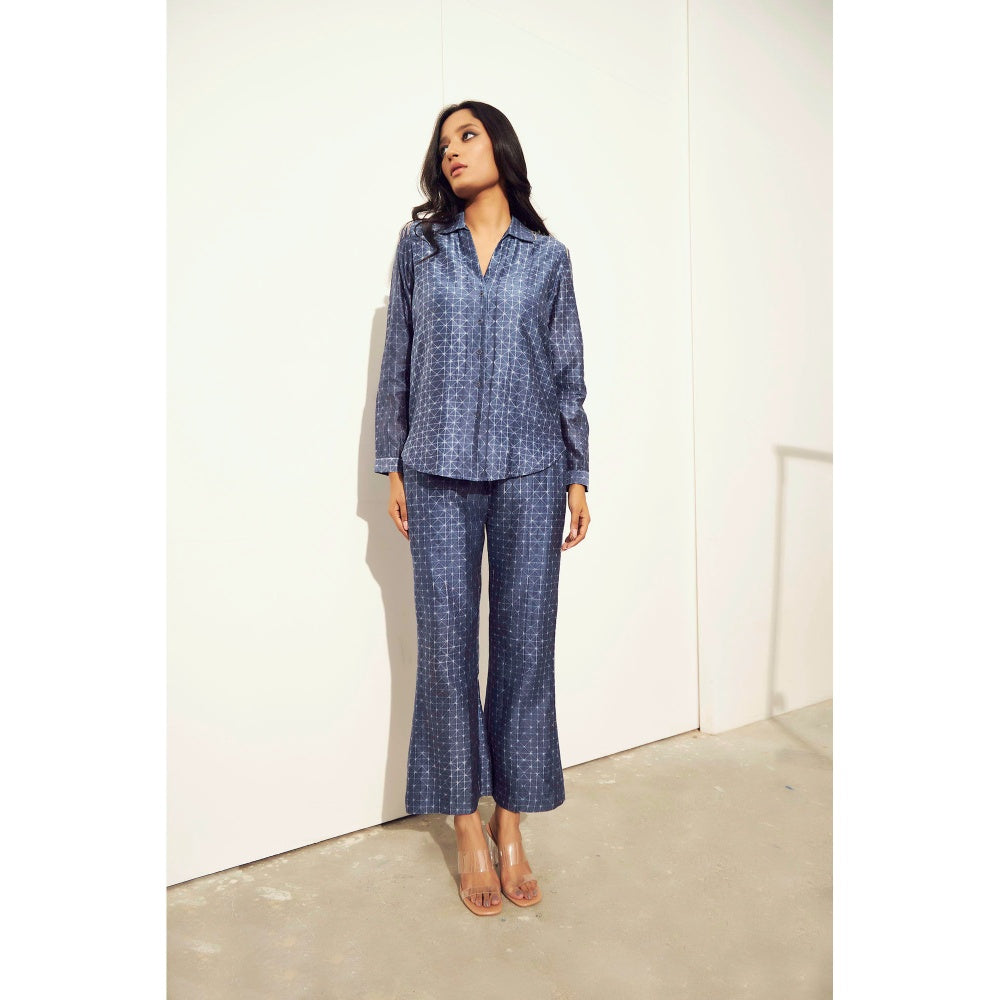 BETRUE Blue- Bliss Shibori Shirt and Pants Set (Set of 2)