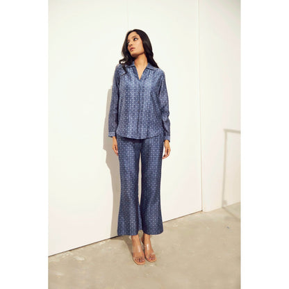BETRUE Blue- Bliss Shibori Shirt and Pants Set (Set of 2)