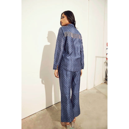 BETRUE Blue- Bliss Shibori Shirt and Pants Set (Set of 2)