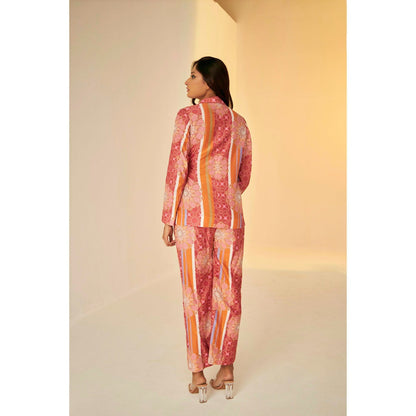 BETRUE Wrap Jacket and Pants Set In Bukhara Print (Set of 2)
