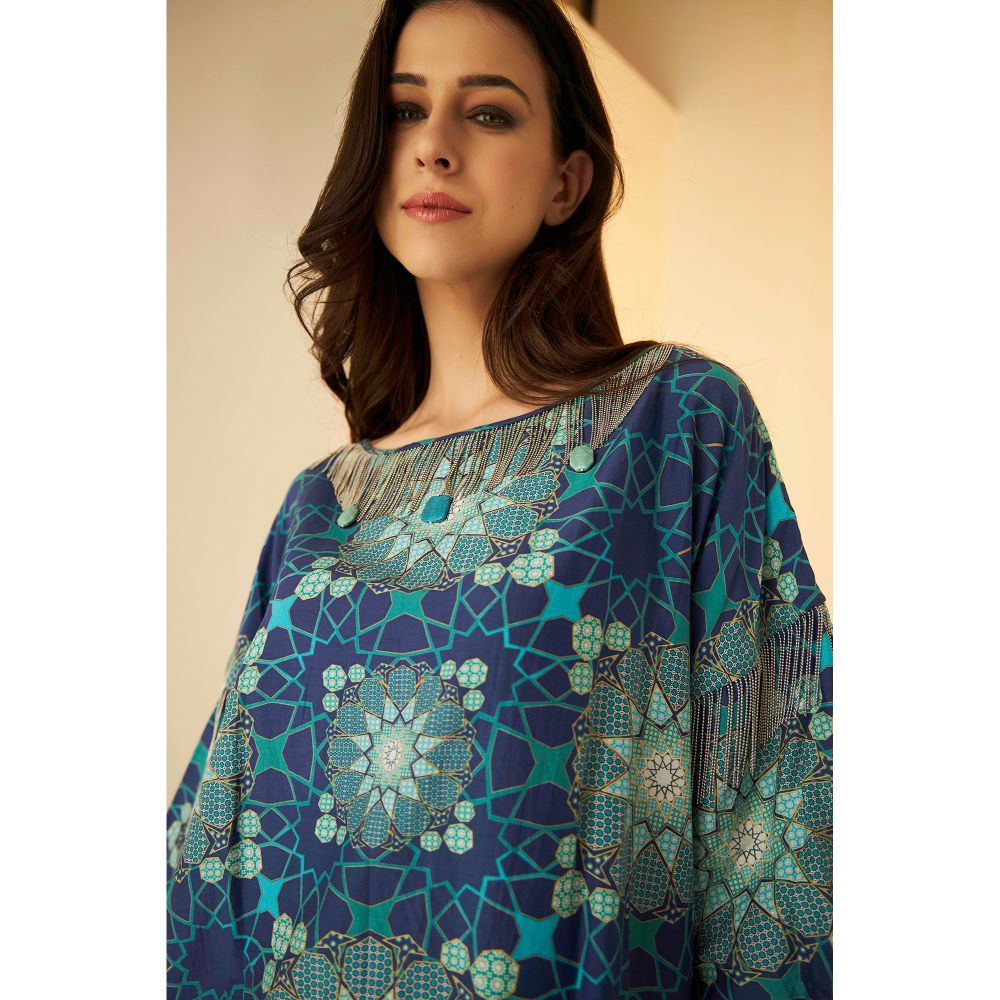 BETRUE Boat Neck Tashkent Printed Top and Pants Set (Set of 2)