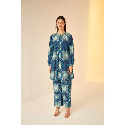 BETRUE Raglan Sleeve Tashkent Print Shirt and Pants Set (Set of 2)