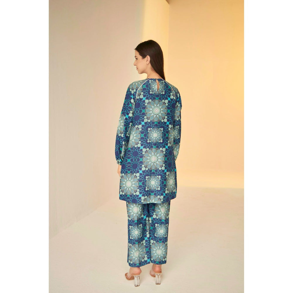 BETRUE Raglan Sleeve Tashkent Print Shirt and Pants Set (Set of 2)