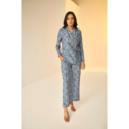 BETRUE Wrap Jacket and Pants Set In Kokand Print (Set of 2)