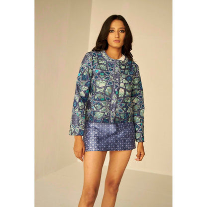 BETRUE Short Appliqu Embroidered Shibori Jacket