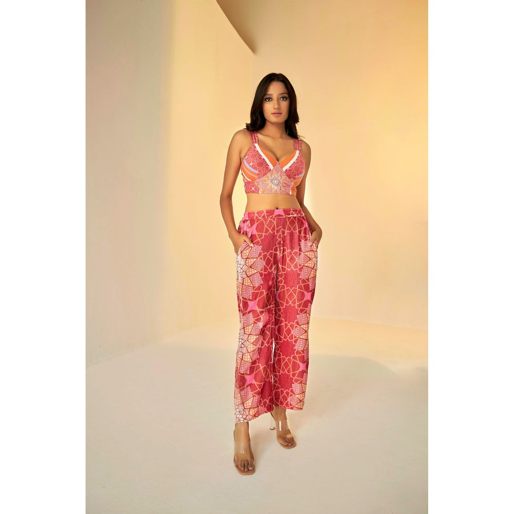 BETRUE Bukhara Velvet Jacket and Pants Set With Bustier and Net Top (Set of 4)