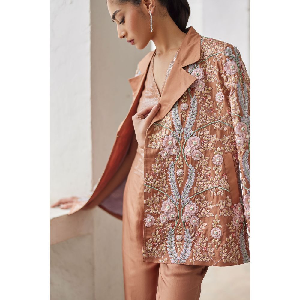 BETRUE Macchiato Embroidered Lily Jacket