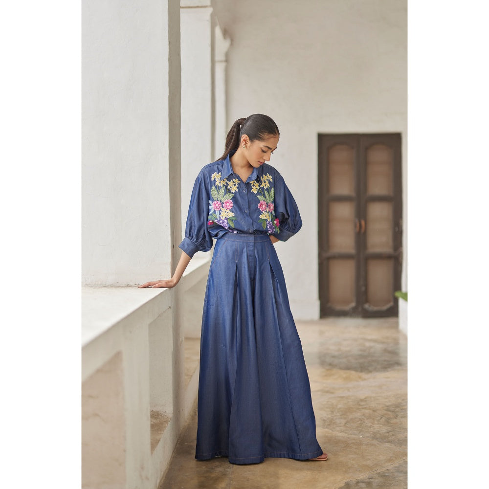 BETRUE Blue Denim Palazzo