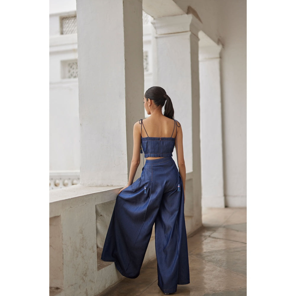 BETRUE Denim Pleated Bustier