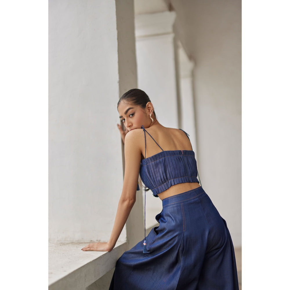 BETRUE Denim Pleated Bustier