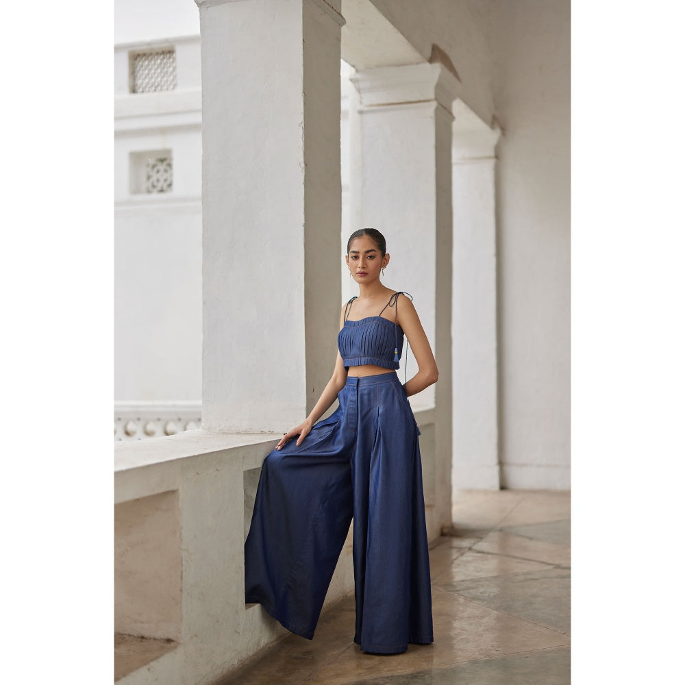 BETRUE Denim Pleated Bustier