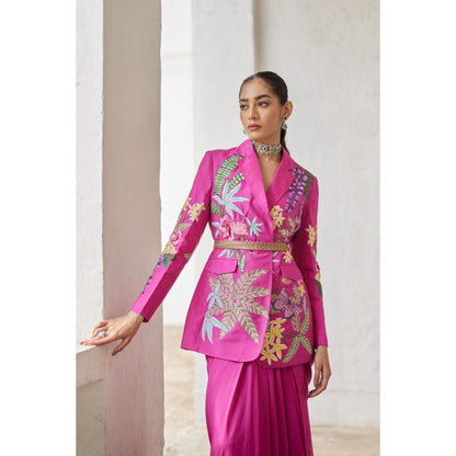 BETRUE Rani Tropical Dream Embroidered Silk Drape Skirt