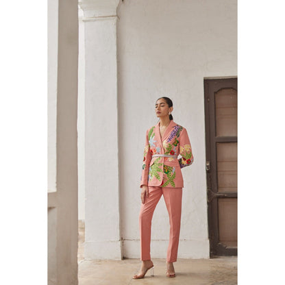 BETRUE Peach Peony Embroidered Jacket