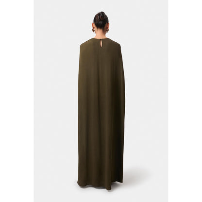 BEYOND Olive Alaia Asymmetrical Overlay Top