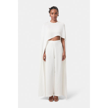 BEYOND Ivory Alaia Asymmetrical Overlay Top
