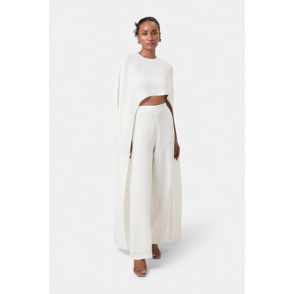 BEYOND Ivory Alaia Asymmetrical Overlay Top