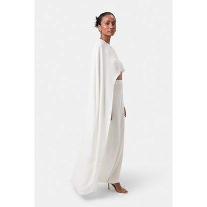 BEYOND Ivory Alaia Asymmetrical Overlay Top
