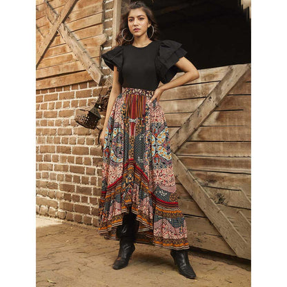 Bhanuni by Jyoti Cantaloupe High-Low Maxi Skirt
