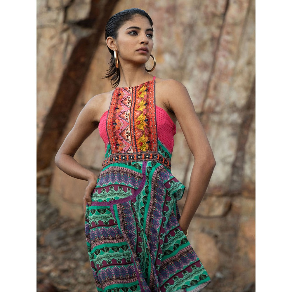 Bhanuni by Jyoti Women Printed Hot Pink Mini Dress