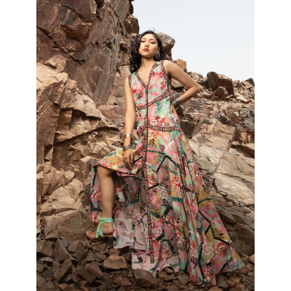Bhanuni by Jyoti Women Printed Multi-Color Maxi Dress