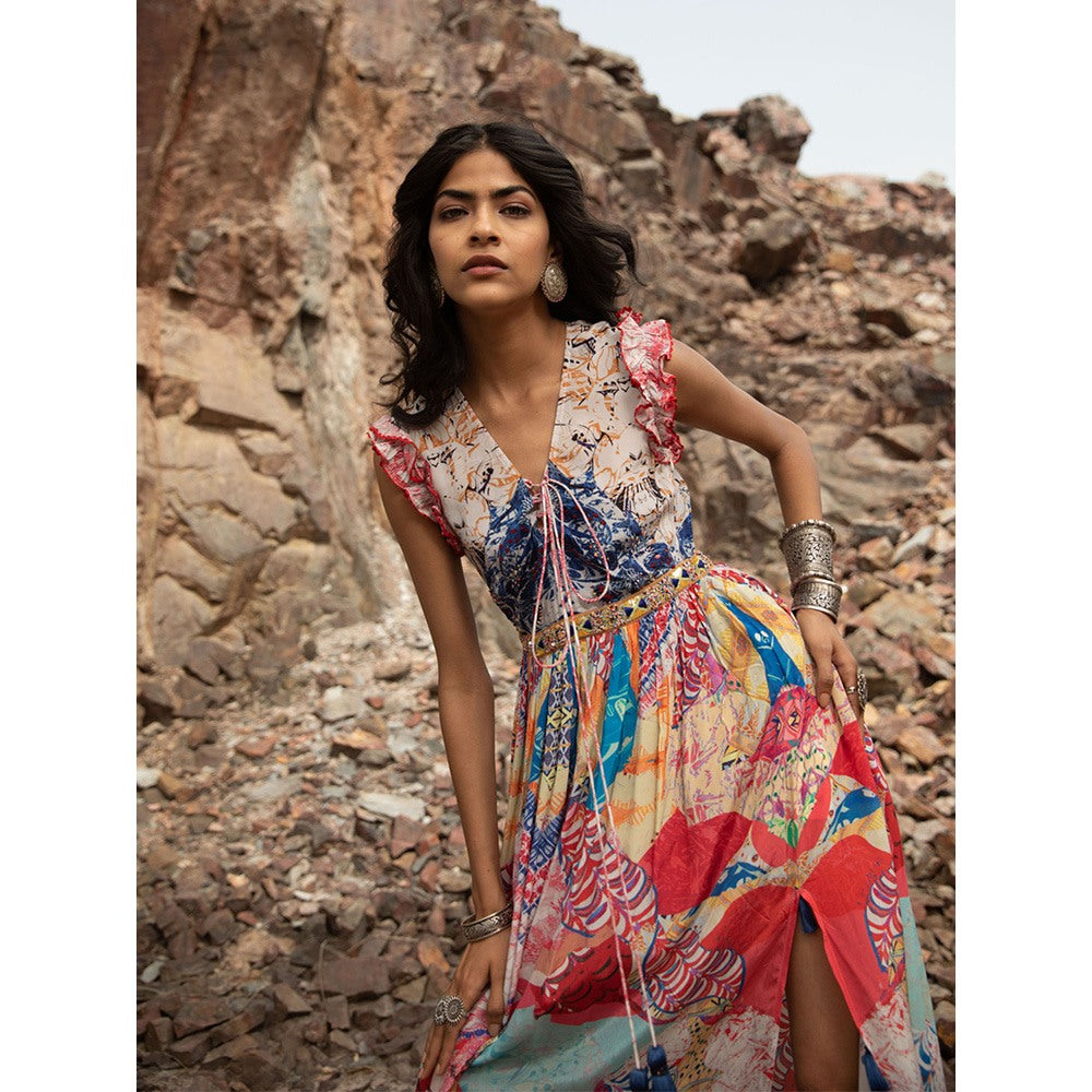 Bhanuni by Jyoti Women Printed Multi-Color Maxi Dress